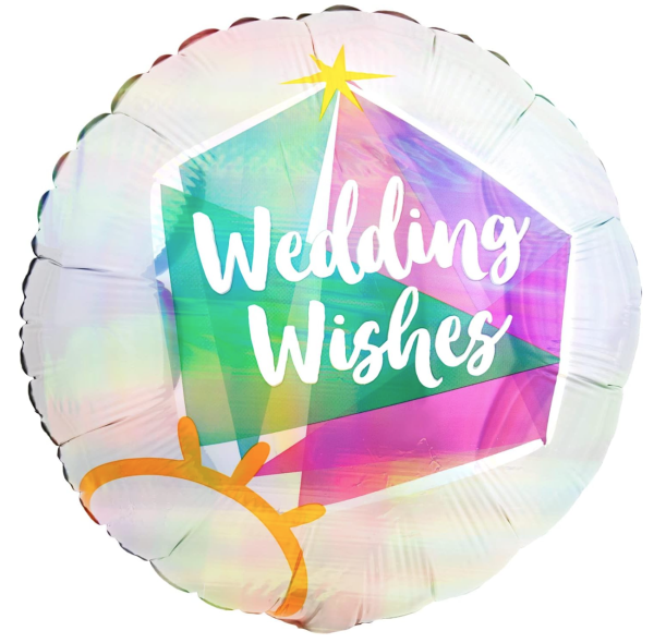 Folienballon - Wedding Wishes, Ring bunt - ø 43cm